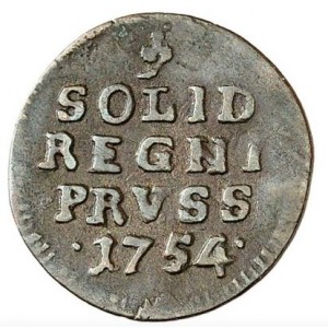 Реверс монеты Пруссия, 1 шиллинг, 1752-1756
