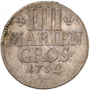 Реверс монеты Пруссия, 4 мариенгроша, 1752