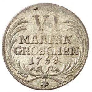 Реверс монеты Пруссия, 6 мариенгрошей, 1758