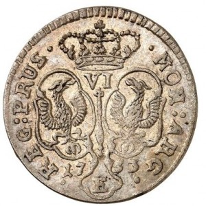 Реверс монеты Пруссия, 6 грошей, 1753-1757