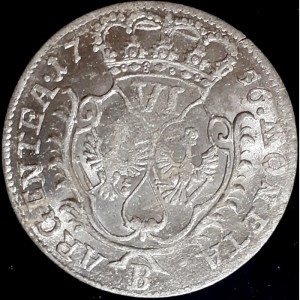 Реверс монеты Пруссия, 6 грошей, 1755-1756