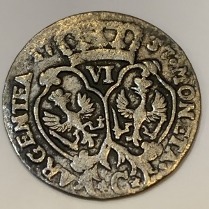 Реверс монеты Пруссия, 6 грошей, 1756-1757