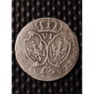 Реверс монеты Пруссия, 6 грошей, 1757