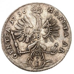 Реверс монеты Пруссия, 18 грошей, 1755-1759