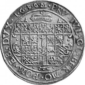 Реверс монеты Пруссия, 1 талер, 1633-1636