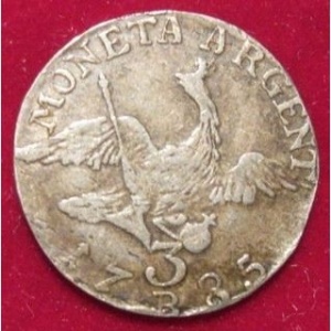 Реверс монеты Пруссия, 3 крейцера, 1771-1786