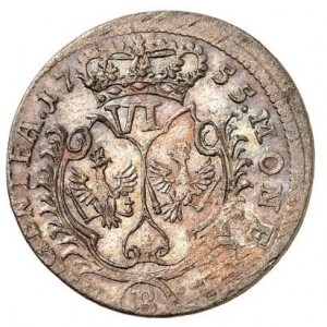 Реверс монеты Пруссия, 6 крейцеров, 1755-1757