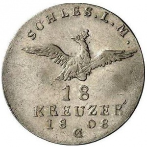 Реверс монеты Пруссия, 18 крейцеров, 1808