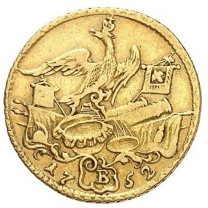 Реверс монеты Пруссия, ½ дьёра, 1750-1753