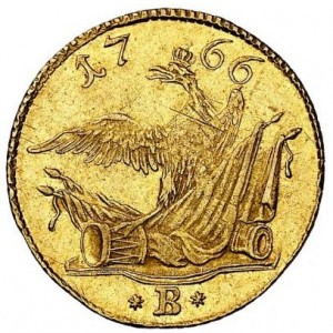 Реверс монеты Пруссия, ½ дьёра, 1757-1775