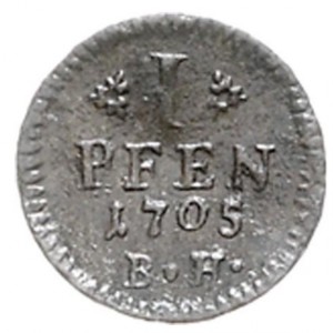 Реверс монеты Пруссия, 1 пфенниг, 1705