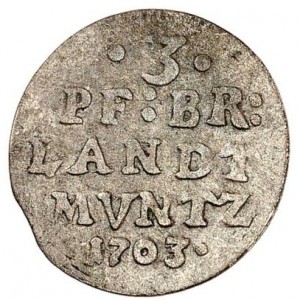 Реверс монеты Пруссия, 3 пфеннига, 1703-1705