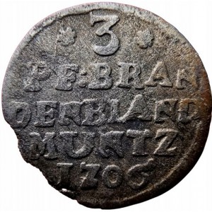 Реверс монеты Пруссия, 3 пфеннига, 1703-1706