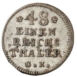 Реверс монеты Пруссия, 1/48 талера, 1741-1750