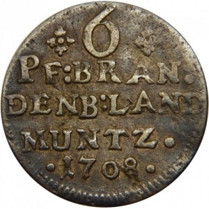 Реверс монеты Пруссия, 6 пфеннигов, 1703-1710