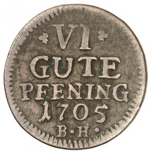Реверс монеты Пруссия, 6 пфеннигов, 1705-1706
