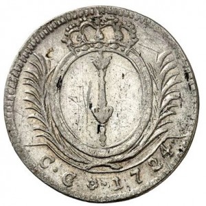 Аверс монеты Пруссия, 1/12 рейхсталера, 1724-1728