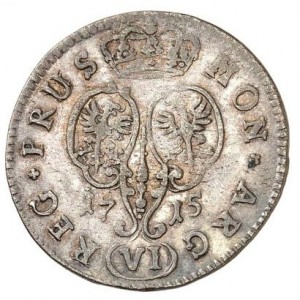 Реверс монеты Пруссия, 6 грошей, 1714-1718