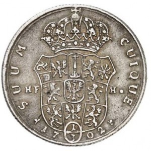 Реверс монеты Пруссия, ⅓ талера, 1702-1712