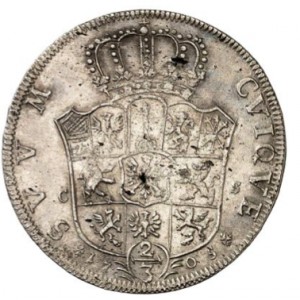 Реверс монеты Пруссия, ⅔ талера, 1701-1709