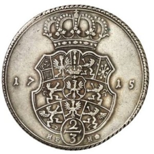 Реверс монеты Пруссия, ⅔ талера, 1713-1715
