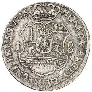 Реверс монеты Пруссия, 18 грошей, 1714-1717
