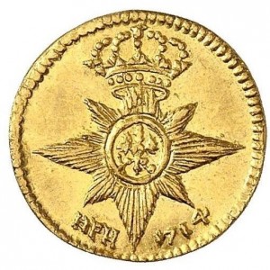 Реверс монеты Пруссия, ¼ дуката, 1714-1716