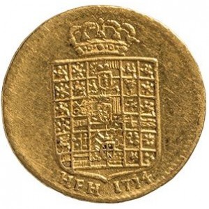 Реверс монеты Пруссия, ½ дуката, 1714