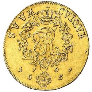 Реверс монеты Пруссия, 1 дукат, 1705-1707