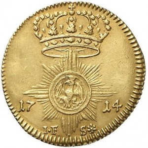 Реверс монеты Пруссия, 1 дукат, 1714