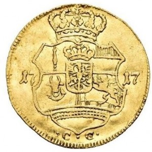 Реверс монеты Пруссия, 1 дукат, 1714-1717