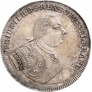 Аверс монеты Пруссия, ½ талера, 1721, Дань уважения Штеттину /прямая надпись/