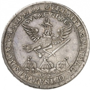 Реверс монеты Пруссия, 1 талер, 1701, Горный Талер