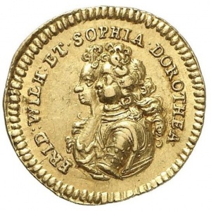 Аверс монеты Пруссия, ½ дуката, 1706-1712, Свадьба Фридриха Вильгельма и Софии Доротеи