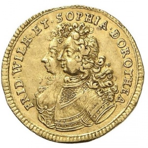Аверс монеты Пруссия, 1 дукат, 1706, Свадьба Фридриха Вильгельма и Софии Доротеи
