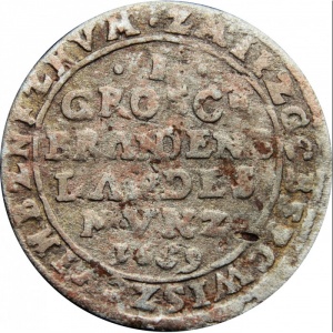 Реверс монеты Пруссия, 1 грош, 1651-1659