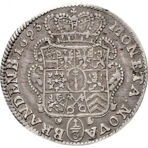 Реверс монеты Пруссия, ⅓ талера, 1692-1693, Отметка монетного двора "BH" - Минден