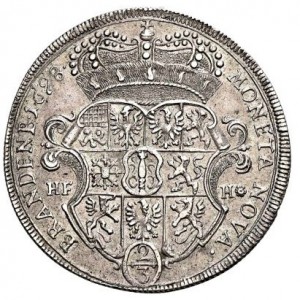 Реверс монеты Пруссия, ⅔ талера, 1698-1700, Отметка МД "HFH" - Магдебург
