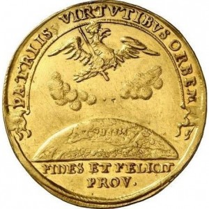 Реверс монеты Пруссия, 2 дуката, 1690, Дань уважения Фридриху III