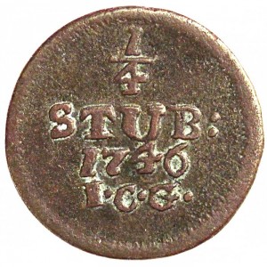 Реверс монеты Пруссия, ¼ штюбера, 1746