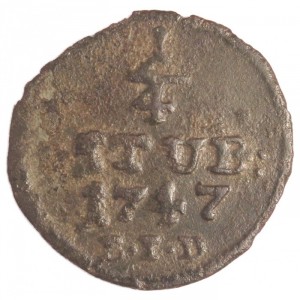 Реверс монеты Пруссия, ¼ штюбера, 1747
