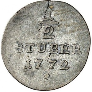 Реверс монеты Пруссия, ½ штюбера, 1772-1781