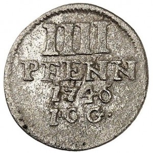 Реверс монеты Пруссия, 4 пфеннига, 1746
