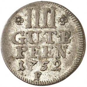 Реверс монеты Пруссия, 4 пфеннига, 1752-1753