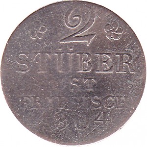 Реверс монеты Пруссия, 2 штюбера, 1804