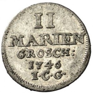 Реверс монеты Пруссия, 2 мариенгроша, 1746