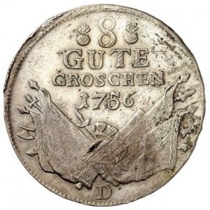 Реверс монеты Пруссия, 8 грошей, 1756