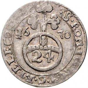 Реверс монеты Пруссия, 1/24 талера, 1669-1683
