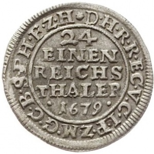 Реверс монеты Пруссия, 1/24 талера, 1679