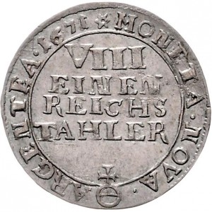 Реверс монеты Пруссия, ⅛ талера, 1670-1676